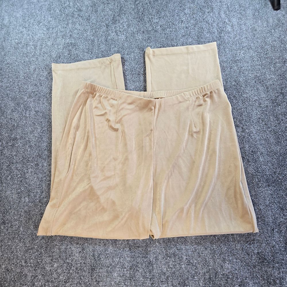 Chico’s Travelers Pants Sz 3 Wide Leg Beige NWT Lounge Travel
